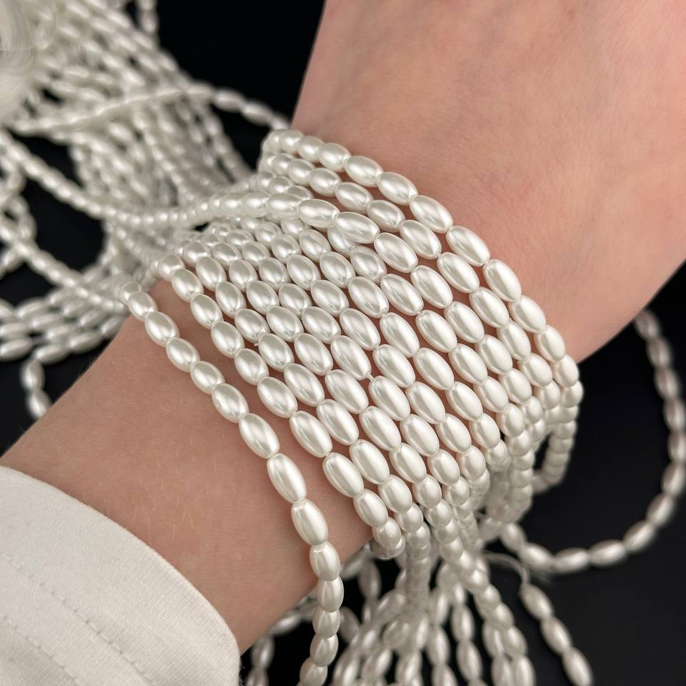 Майорка цвет белый размер 4,2*7,4мм